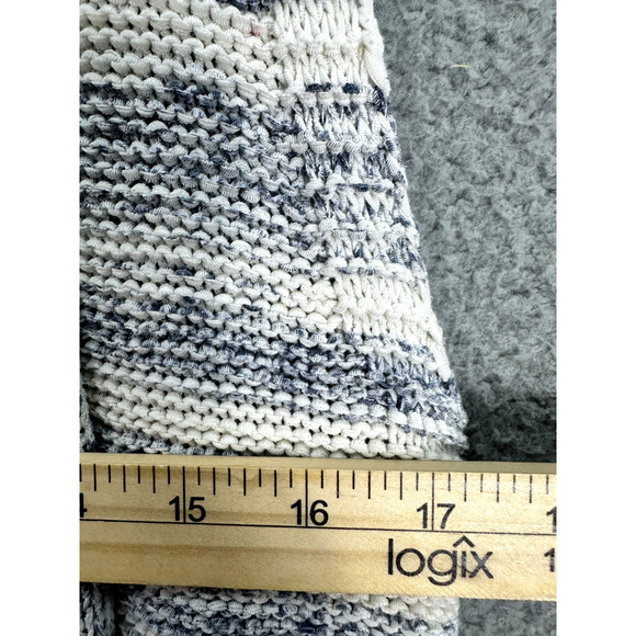 GAP Sweater Vest Womens XS Blue Striped Long Pockets Quiet luxury Minimalist - Picture 7 of 8